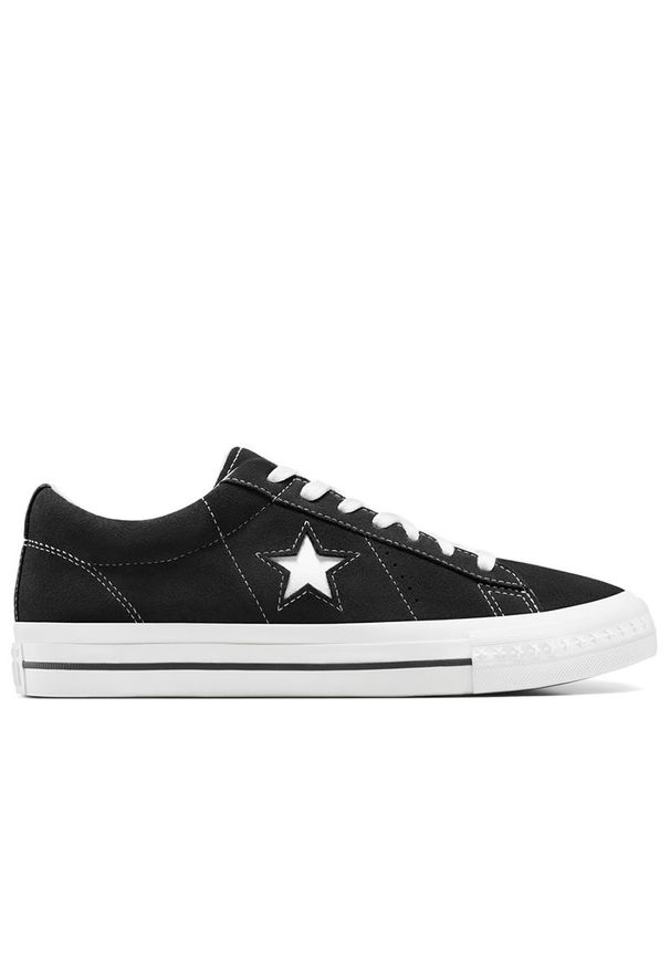 Buty unisex Converse One Star 95 A14711C - czarne. Okazja: na co dzień. Zapięcie: sznurówki. Kolor: czarny. Materiał: syntetyk, skóra, guma, zamsz. Szerokość cholewki: normalna. Styl: casual, retro, sportowy
