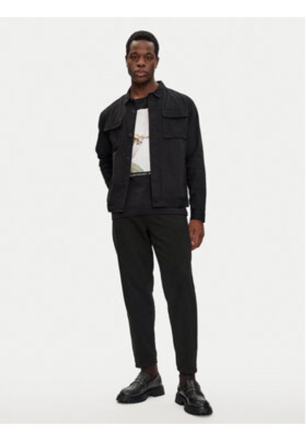 Brave Soul Kurtka przejściowa MJK-MORTIMERBLK Czarny Regular Fit. Kolor: czarny. Materiał: bawełna