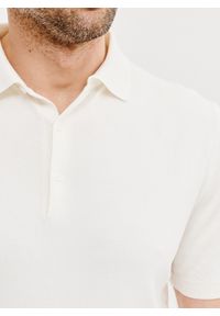 Pako Lorente - PAKO LORENTE – Biały t-shirt polo. Okazja: na co dzień. Typ kołnierza: polo. Kolor: zielony, biały. Materiał: wiskoza, poliester. Styl: casual, elegancki