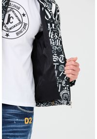 Just Cavalli - JUST CAVALLI Czarna męska kurtka Print Lettering, Rozmiar 50. Kolor: czarny. Wzór: nadruk #5