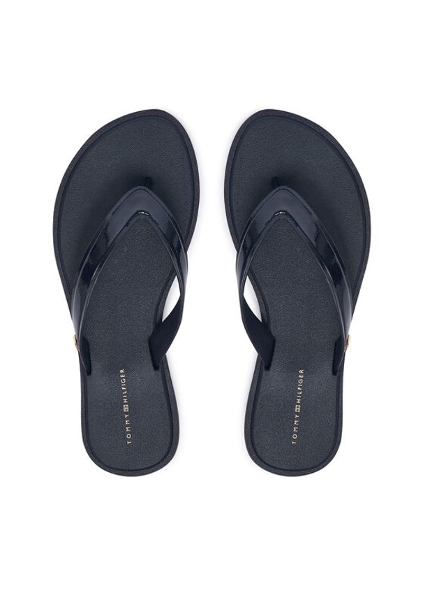 TOMMY HILFIGER - Tommy Hilfiger Japonki Th Scandi Shiny Summer Sandal FW0FW09446 Granatowy. Kolor: niebieski. Materiał: skóra