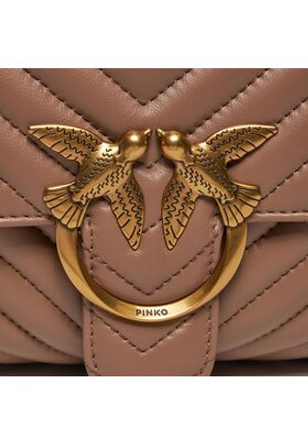 Pinko Torebka Love Lady Puff Classic Cl Brązowy. Kolor: brązowy. Materiał: skórzane