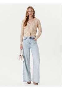 Guess Kardigan W5YR15 Z3OU0 Beżowy Regular Fit. Kolor: beżowy. Materiał: bawełna