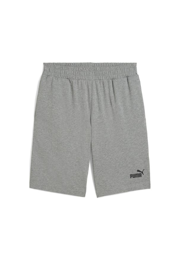 Puma - Męskie szorty Essentials 10" z logo No. 1 z dżerseju PUMA Medium Gray Heather. Kolor: szary. Materiał: jersey. Sport: fitness