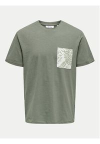 Only & Sons T-Shirt 22025286 Zielony Regular Fit. Kolor: zielony. Materiał: bawełna #5