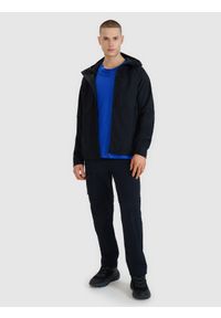 4f - 4F Kurtka softshell wiatroodporna membrana 10000 męska - czarna L. Typ kołnierza: kaptur. Kolor: czarny. Materiał: softshell. Technologia: Windstopper