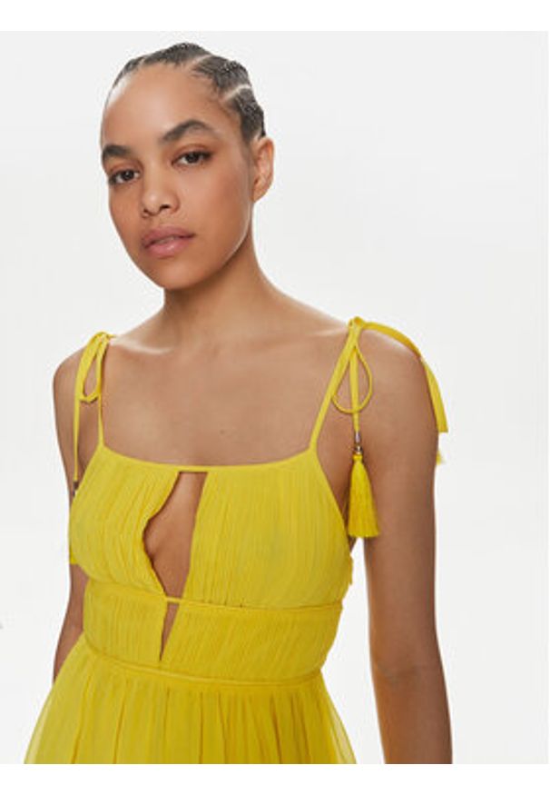 Patrizia Pepe Sukienka letnia 2A2714/A061-Y447 Żółty Regular Fit. Kolor: żółty. Materiał: syntetyk. Sezon: lato