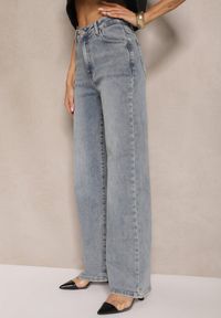 Renee - Jasnoniebieskie Szerokie Jeansy High Waist z Wiskozą Uliriel. Okazja: na co dzień. Stan: podwyższony. Kolor: niebieski. Styl: elegancki, casual #4
