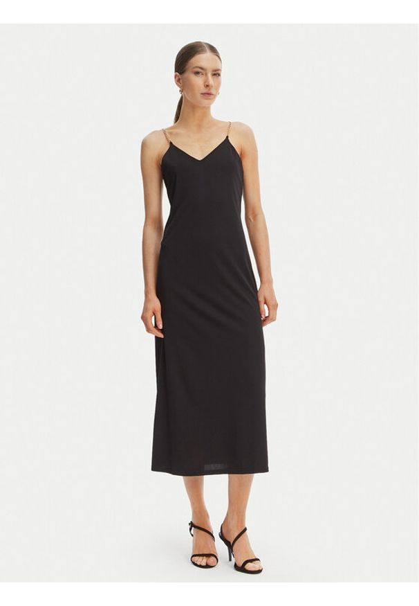 Morgan Sukienka koktajlowa 261-RYAN Czarny Regular Fit. Kolor: czarny. Materiał: syntetyk. Styl: wizytowy