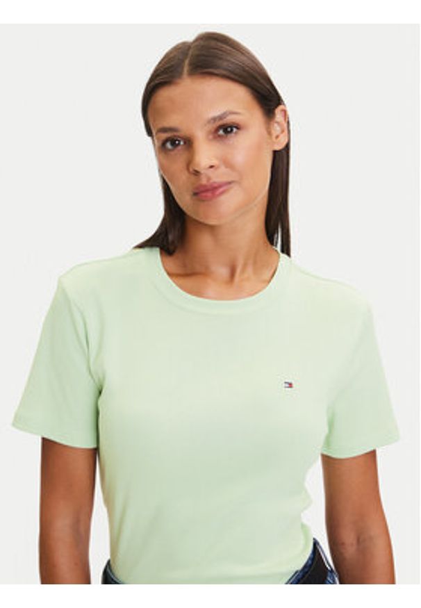TOMMY HILFIGER - Tommy Hilfiger T-Shirt New Cody WW0WW40587 Zielony Slim Fit. Kolor: zielony. Materiał: bawełna
