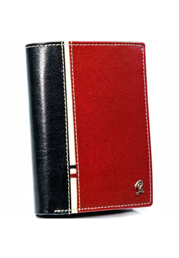 ROVICKY - Portfel męski Rovicky 331-RBA-D BLACK-RED czarno-czerwony. Kolor: czerwony, czarny, wielokolorowy. Materiał: skóra
