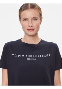 TOMMY HILFIGER - Tommy Hilfiger Sukienka codzienna Rlx Corp Logo Tshirt Drs Ss WW0WW41013 Granatowy Regular Fit. Okazja: na co dzień. Kolor: niebieski. Materiał: bawełna. Typ sukienki: proste. Styl: casual #5