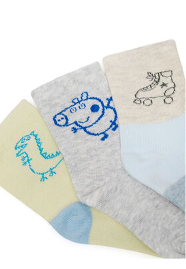 Peppa Pig Zestaw 3 par wysokich skarpet dziecięcych ACCS-SS24-234PP-A Niebieski. Kolor: niebieski. Materiał: bawełna