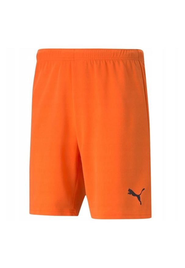 Puma - Męskie Spodenki TeamRISE. Kolor: pomarańczowy, wielokolorowy, żółty. Sport: turystyka piesza