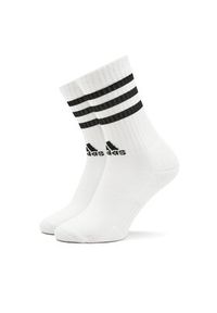 Adidas - adidas Skarpety długie 3-Stripes Cushioned Crew Socks 3 Pairs HT3458 Biały. Kolor: biały. Materiał: bawełna #4