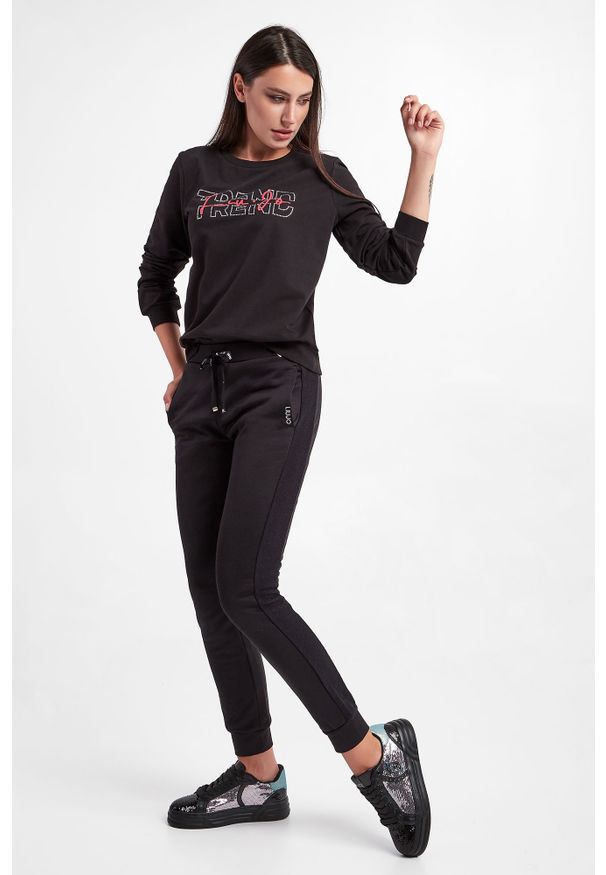 Liu Jo - Bluza damska LIU JO. Materiał: bawełna, elastan. Długość rękawa: długi rękaw. Długość: długie. Wzór: nadruk, napisy
