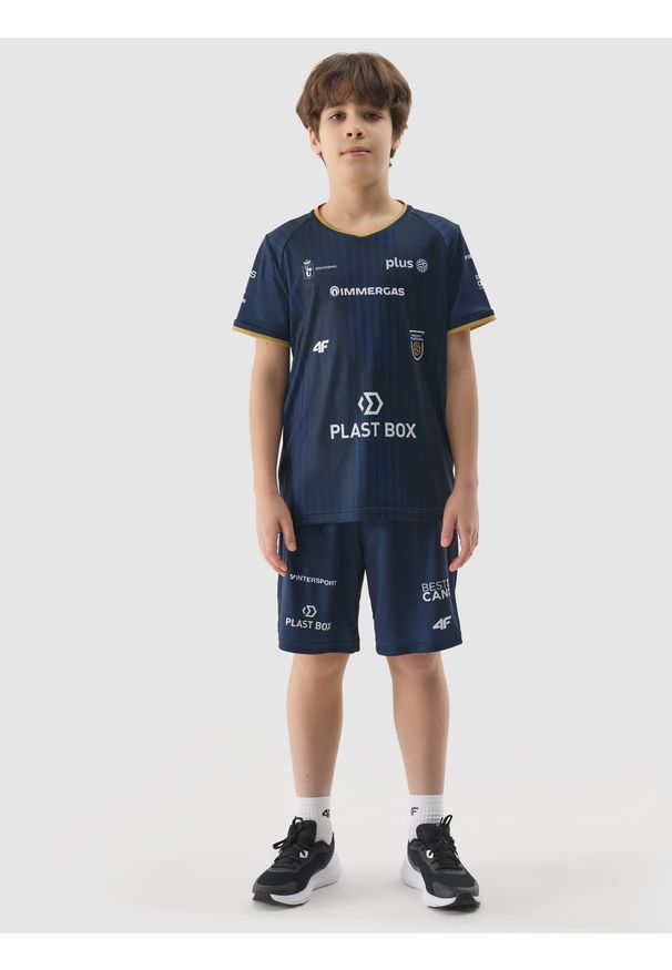 4f - 4F Koszulka replika wyjazdowa z sezonu 2023/24 dziecięca 4F x Projekt Warszawa - multikolor 98/104. Kolor: wielokolorowy. Długość rękawa: krótki rękaw. Wzór: nadruk. Sezon: lato