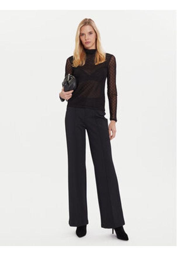 Morgan Bluzka 252-TMESH Czarny Slim Fit. Kolor: czarny. Materiał: syntetyk
