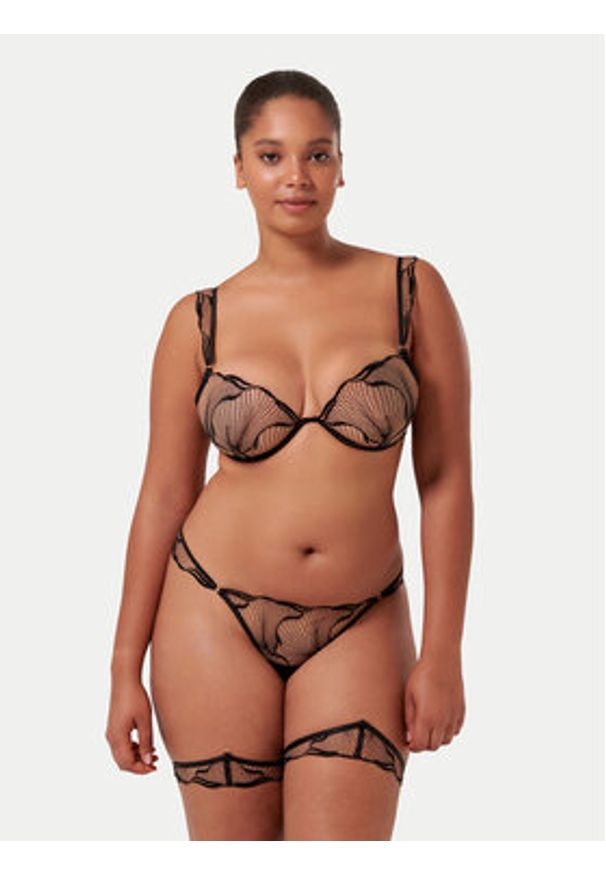 Bluebella Biustonosz z fiszbiną Marabel 42377 Czarny. Kolor: czarny. Materiał: syntetyk