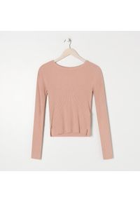Sinsay - Sweter w prążki - Różowy. Kolor: różowy. Wzór: prążki #1