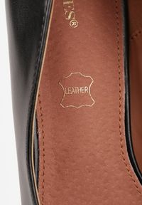 Renee - Czarne Szpilki Vices na Grubej Podeszwie z Wkładką ze Skóry Naturalnej Ahrrie. Okazja: na ślub cywilny, na wesele, na imprezę. Kolor: czarny. Materiał: skóra. Obcas: na szpilce. Styl: klasyczny #5