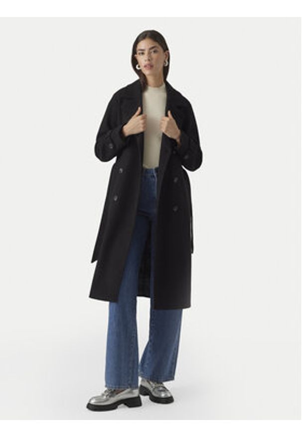 Vero Moda Płaszcz przejściowy Fortuneaya 10289870 Czarny Regular Fit. Kolor: czarny. Materiał: syntetyk