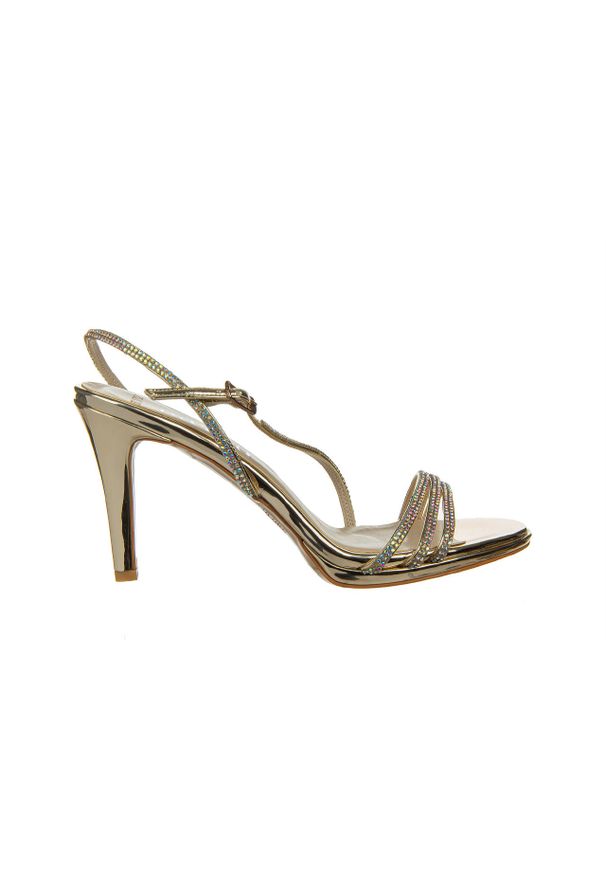 Sandały Bayla-187 587-1712 Gold 187044, Złoty, Skóra ekologiczna - 37. Kolor: złoty. Materiał: skóra ekologiczna. Wzór: ze splotem, motyw z bajki. Obcas: na obcasie. Wysokość obcasa: średni