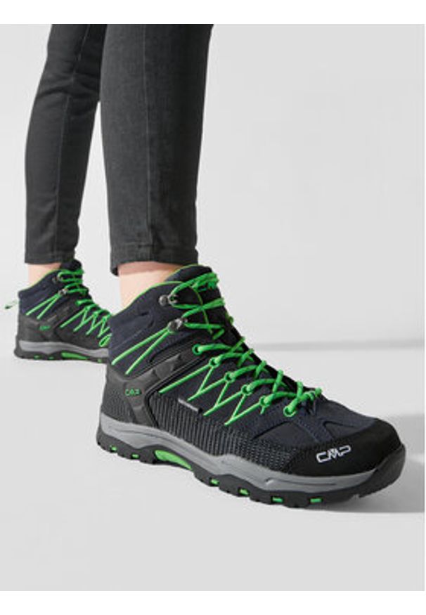 CMP Trekkingi Kids Rigek Mid Trekking Shoe Wp 3Q12944J Granatowy. Kolor: niebieski. Materiał: zamsz, skóra. Sport: turystyka piesza