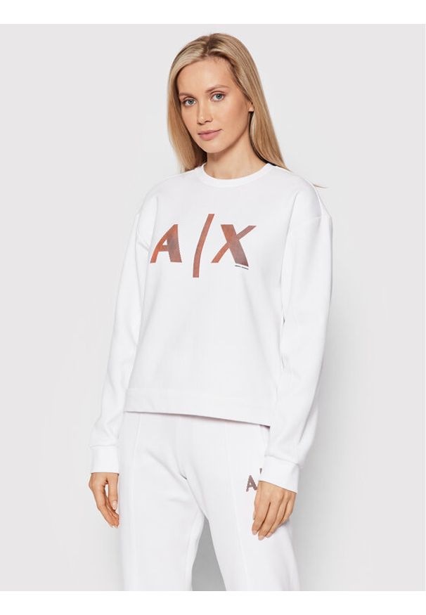 Armani Exchange Bluza 3LYM79 YJ9UZ 1100 Biały Regular Fit. Kolor: biały. Materiał: bawełna