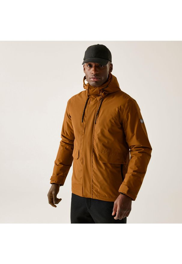 Regatta - Kurtka męska zimowa ocieplana Sterlings. Kolor: brązowy, beżowy, wielokolorowy. Materiał: tkanina, puch. Sezon: zima. Sport: turystyka piesza