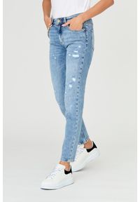Just Cavalli - JUST CAVALLI Błękitne damskie jeansy Super Slim Chain, Rozmiar 29. Kolor: niebieski