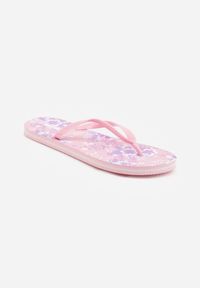 Born2be - Różowe Basenowe Japonki z Lekkiej Pianki Ozdobione Kwiatowym Printem Meniss. Okazja: na co dzień, na plażę. Kolor: różowy. Wzór: kwiaty, nadruk, aplikacja. Sezon: lato. Styl: wakacyjny, casual #5