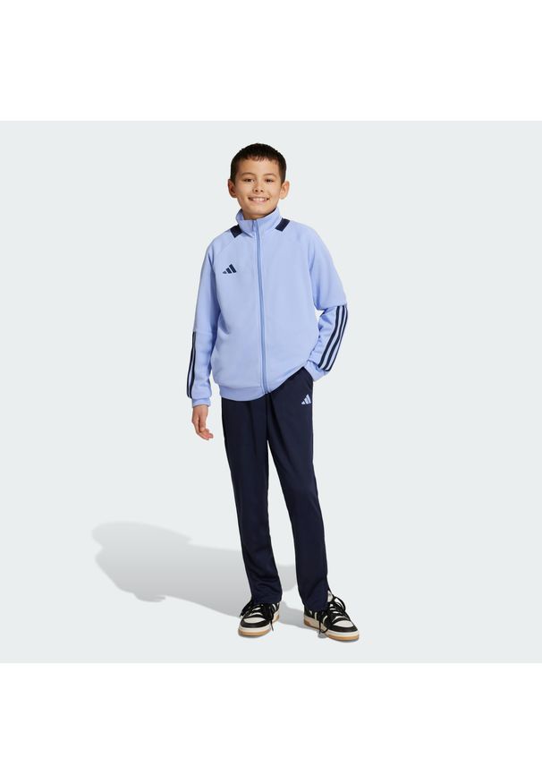 Adidas - Dres Sereno Kids. Kolor: niebieski. Materiał: dresówka
