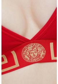 VERSACE - Versace biustonosz kolor czerwony gładki. Kolor: czerwony. Materiał: dzianina. Wzór: gładki #3