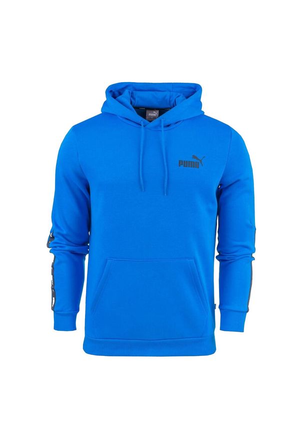 Puma - Bluza Z Kapturem Męska Taśma ESS+. Typ kołnierza: kaptur. Kolor: niebieski