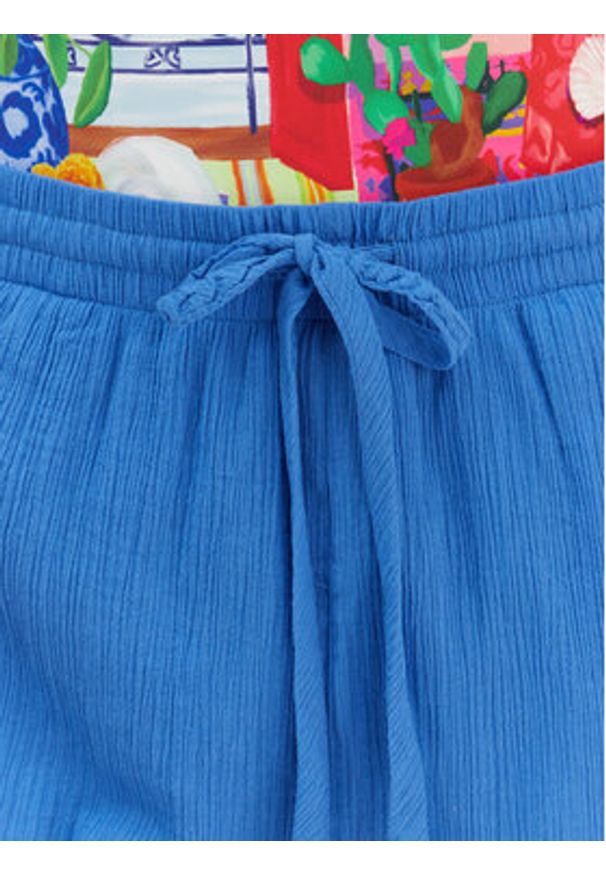 Seafolly Szorty materiałowe Crinkle 55429-SH Niebieski Regular Fit. Kolor: niebieski. Materiał: bawełna