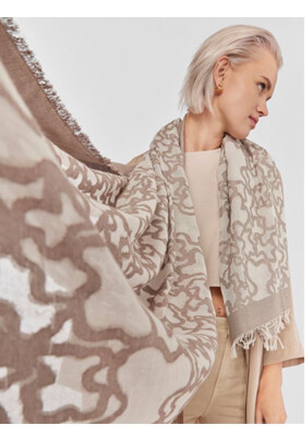 Tous - TOUS Szal 2000786347 Brązowy. Kolor: brązowy. Materiał: materiał, wiskoza