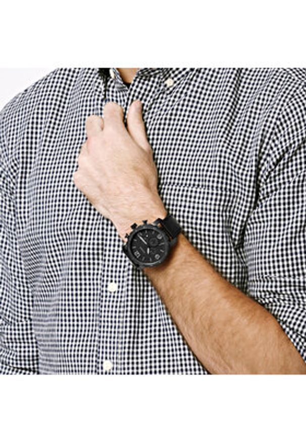 Fossil Zegarek Nate JR1354 Czarny. Kolor: czarny