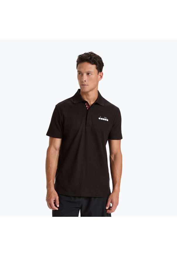Koszulka polo męska Diadora Statement nero. Typ kołnierza: polo. Kolor: czarny. Sport: tenis