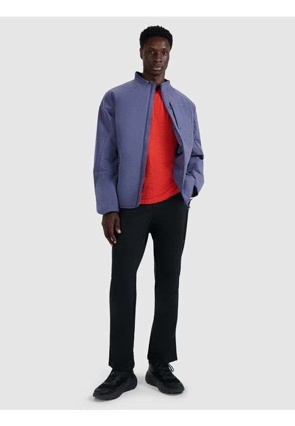 4f - 4F Kurtka puchowa trekkingowa z wypełnieniem syntetycznym męska - granatowa XL. Typ kołnierza: kołnierzyk stójkowy. Kolor: niebieski. Materiał: puch, syntetyk. Technologia: Primaloft. Wzór: gładki. Sport: wspinaczka, turystyka piesza