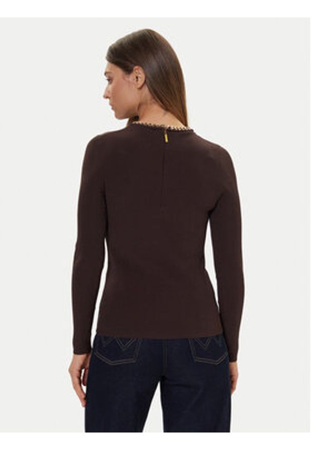 MICHAEL Michael Kors Sweter MF561CJ33D Brązowy Slim Fit. Kolor: brązowy. Materiał: wiskoza