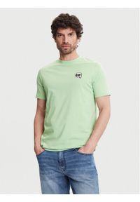 Karl Lagerfeld - KARL LAGERFELD T-Shirt 755710 552224 Zielony Regular Fit. Typ kołnierza: dekolt w karo. Kolor: zielony. Materiał: bawełna