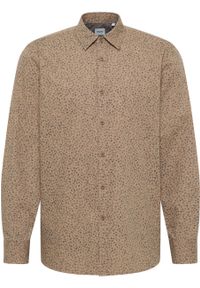 Mustang - Męska Koszula MUSTANG Elmore Allover Print on Beige 1015906 12672. Okazja: na co dzień. Typ kołnierza: kołnierzyk klasyczny. Materiał: bawełna. Długość: długie. Wzór: grochy, nadruk. Styl: klasyczny, casual, elegancki #4