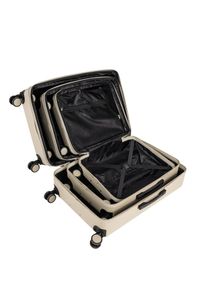 Ochnik - Komplet walizek na kółkach 19''/24''/28''. Kolor: beżowy. Materiał: materiał, poliester, guma #10