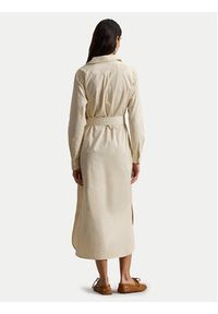 Polo Ralph Lauren Sukienka koszulowa 211A96362002 Beżowy Regular Fit. Typ kołnierza: polo. Kolor: beżowy. Materiał: bawełna. Typ sukienki: koszulowe #4