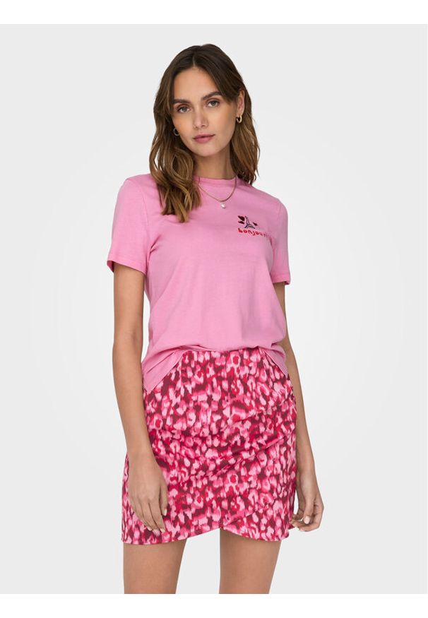 only - ONLY T-Shirt Kita 15316574 Fioletowy Regular Fit. Kolor: fioletowy. Materiał: bawełna