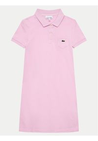 Lacoste Sukienka codzienna EJ2816 Różowy Regular Fit. Okazja: na co dzień. Kolor: różowy. Materiał: bawełna. Typ sukienki: proste. Styl: casual #1
