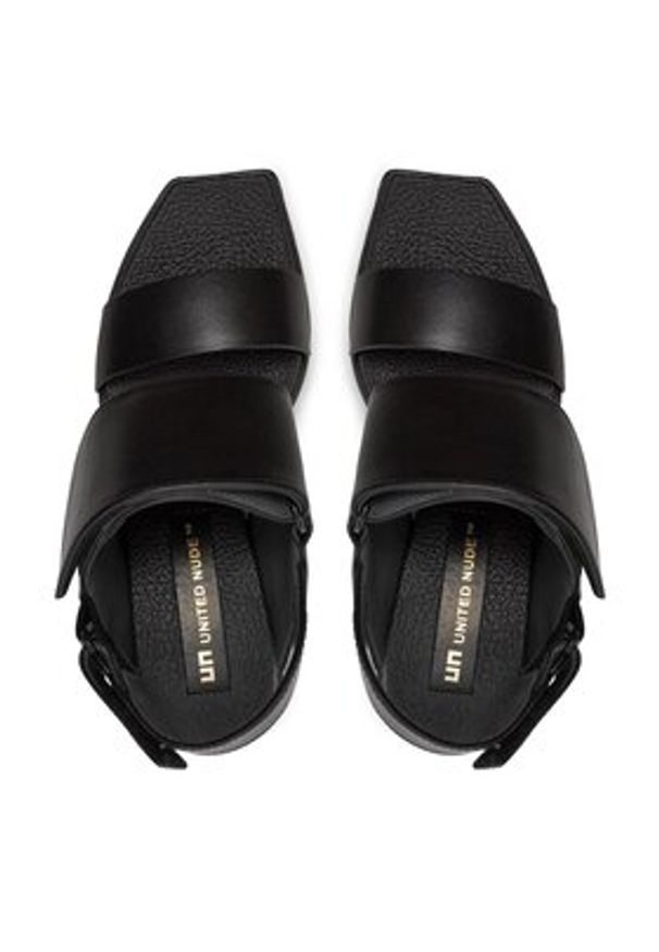 United Nude Sandały Delta Wedge Sandal 1041301162 Czarny. Kolor: czarny. Materiał: skóra