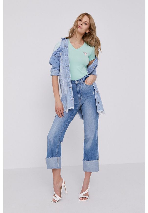Guess Jeansy damskie high waist. Stan: podwyższony. Kolor: niebieski