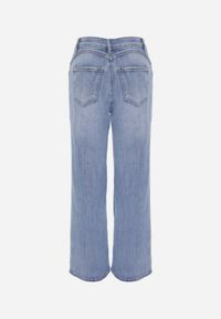 Born2be - Niebieskie Szerokie Jeansy z Bawełny z Wysokim Stanem Berinielle. Okazja: na co dzień. Stan: podwyższony. Kolor: niebieski. Styl: casual, klasyczny, elegancki #5